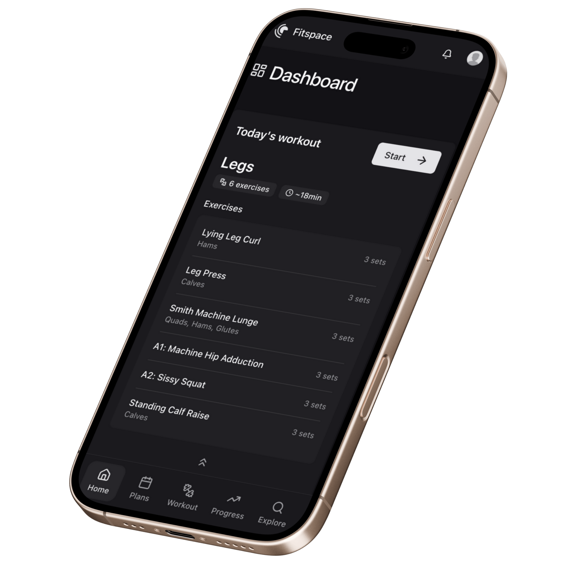 Fitspace Mobile App Angle View