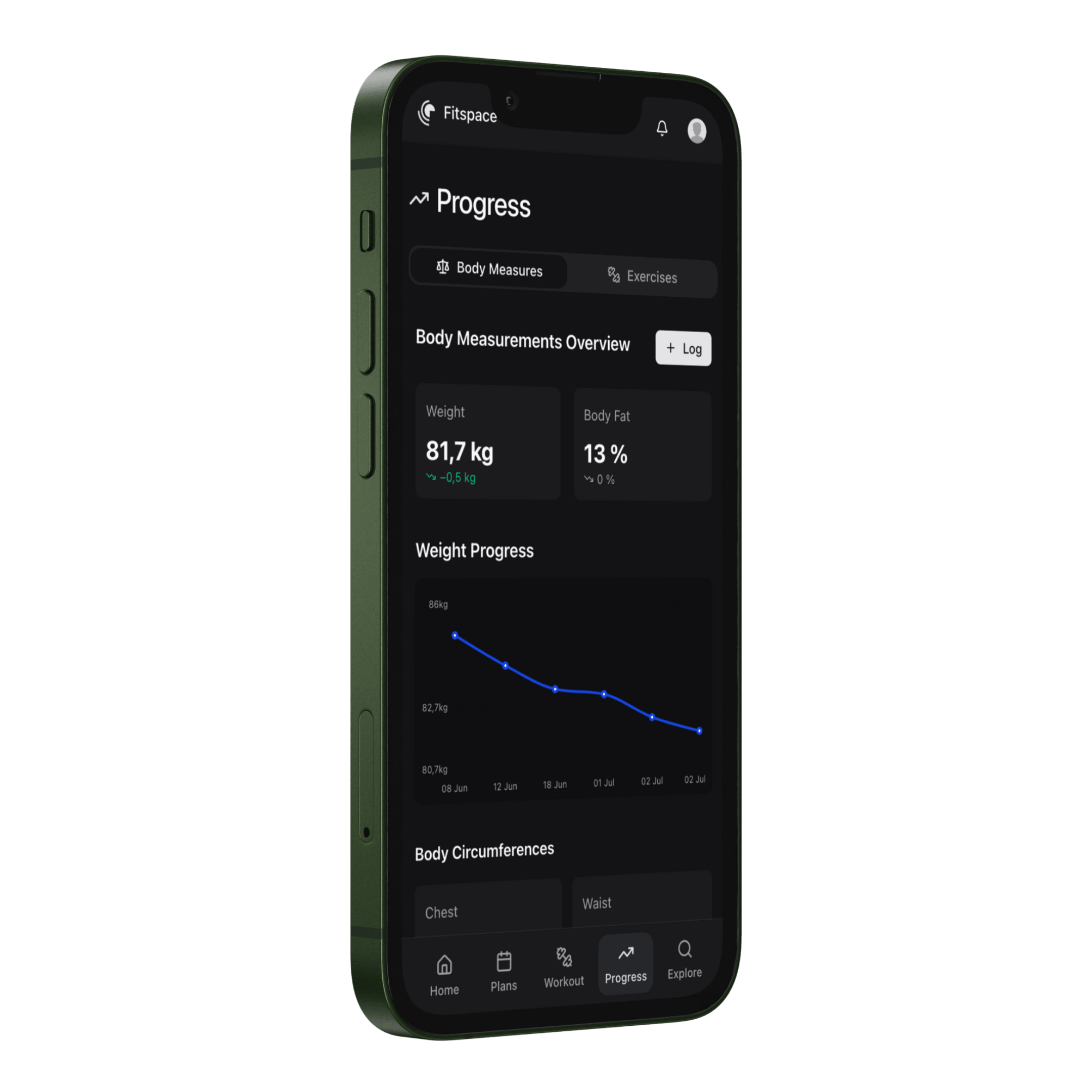 Fitspace Mobile App Side View